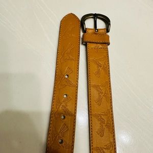 Italy Leather Embossed Bird Axcess belt US Size S
